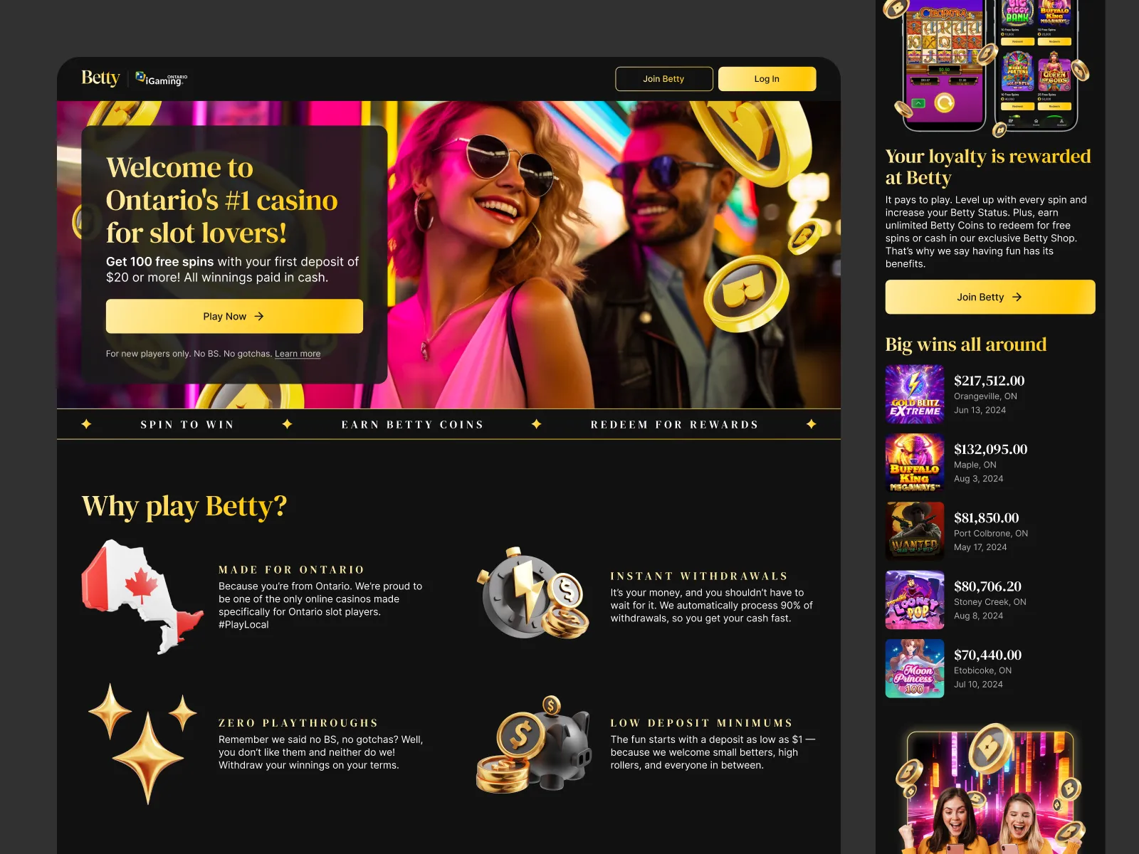 Betty marketing site