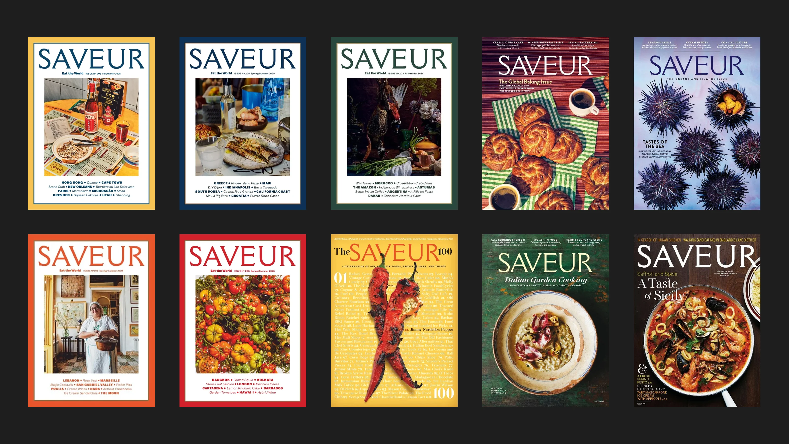 Saveur magazine covers through the years